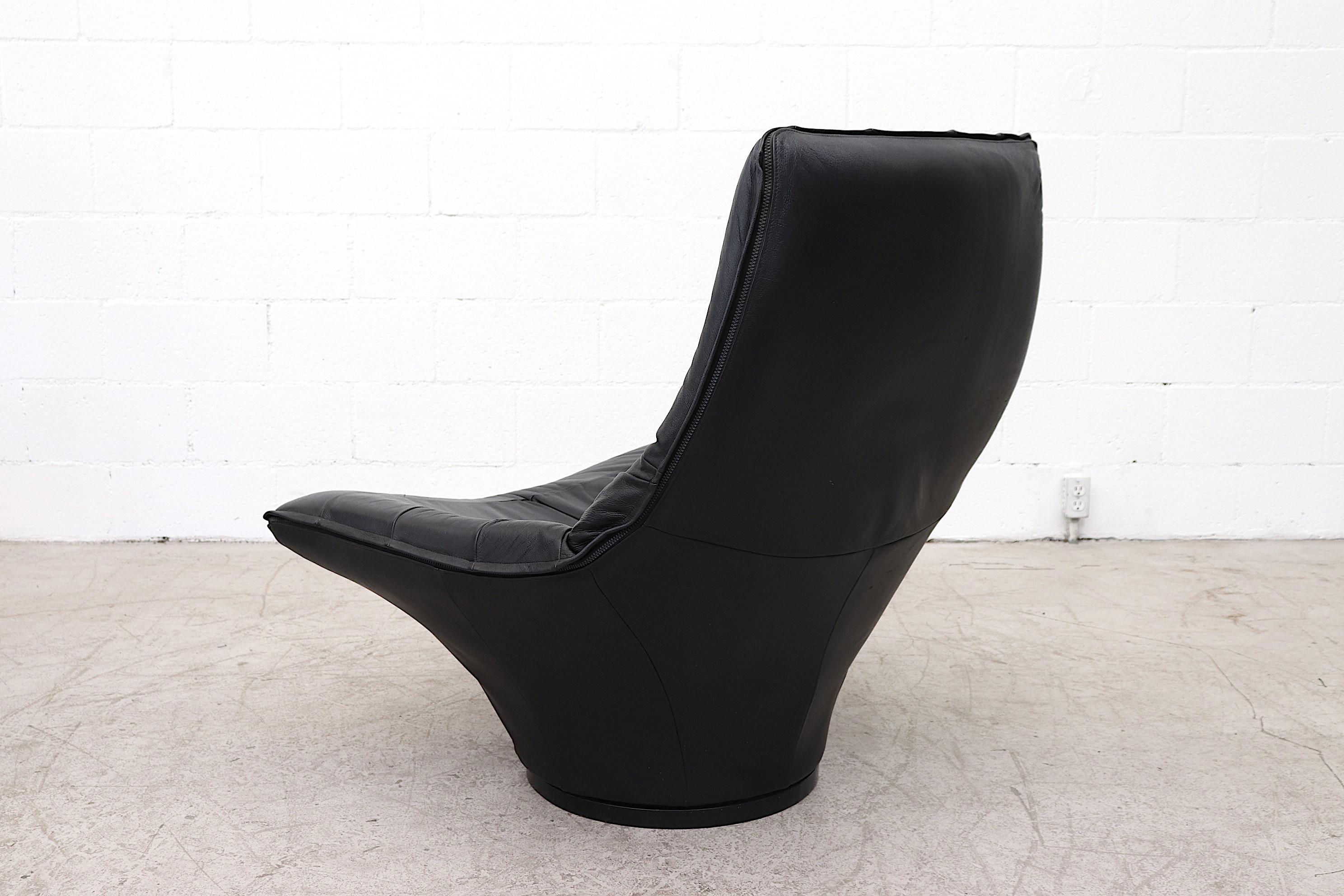 Gerard van den Berg Style Black Leather Lounge Chair (Niederländisch)