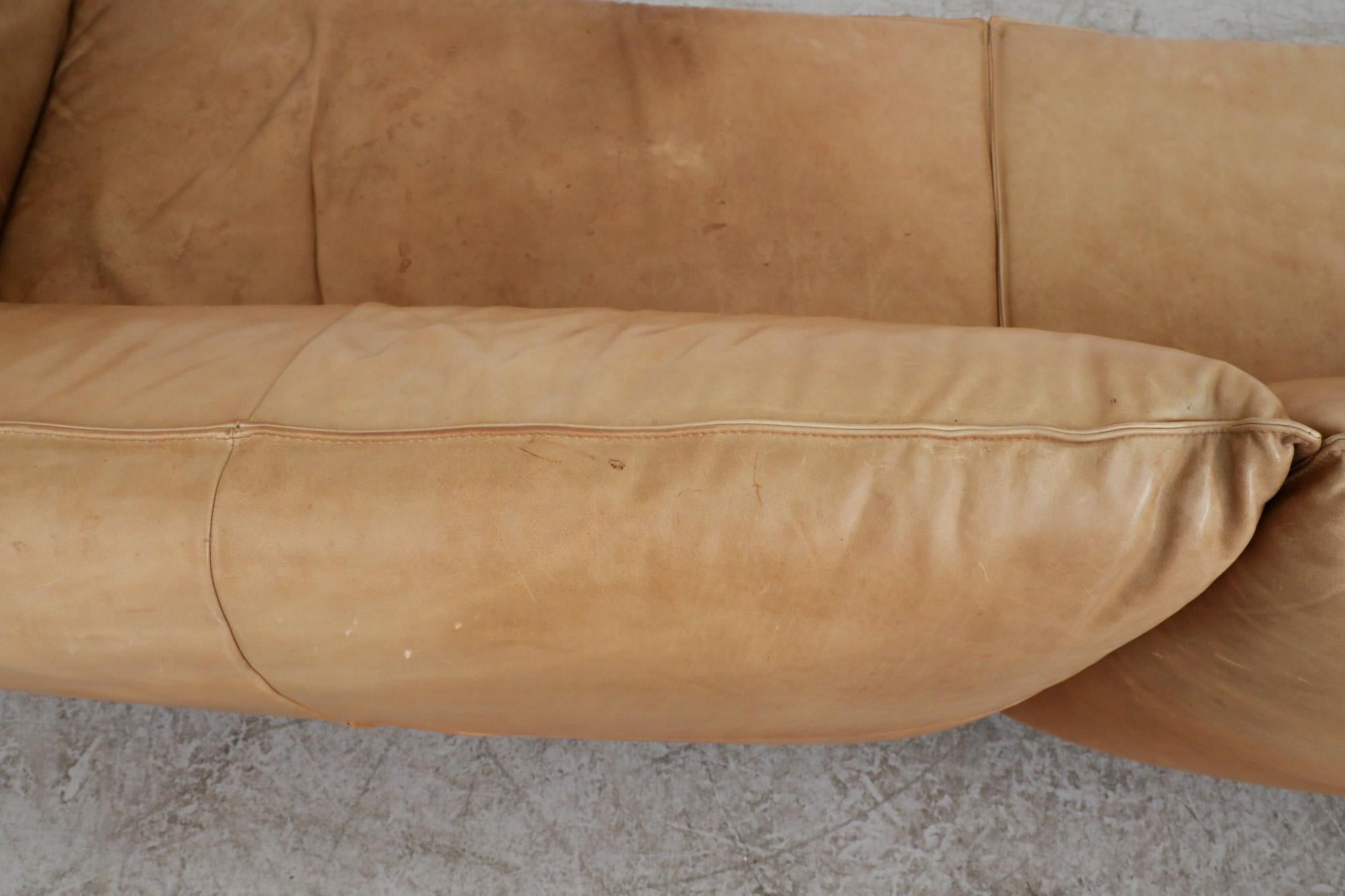 Gerard Van Den Berg style butterscotch 3 seater sofa for Jess For Sale 3