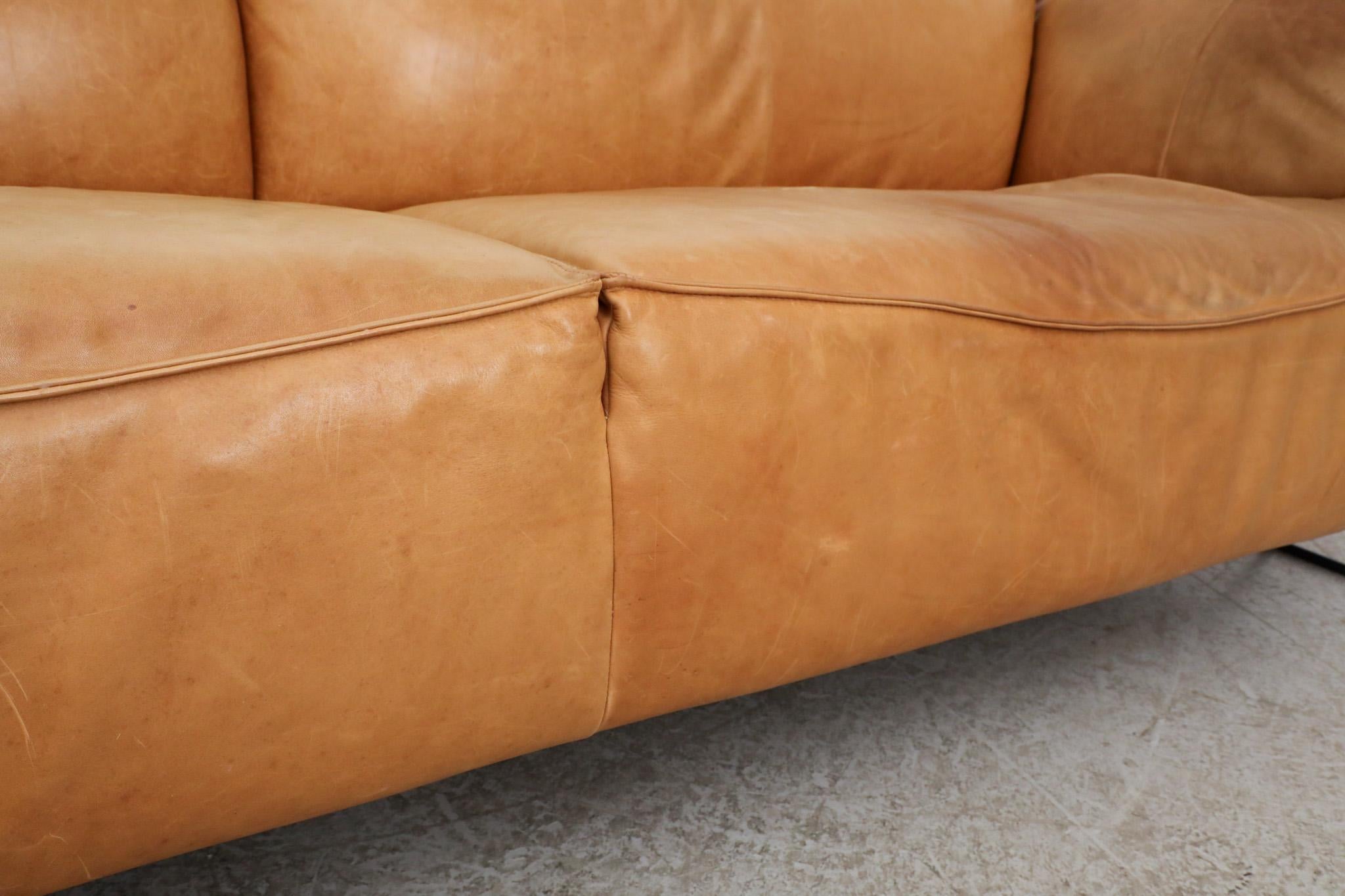 Gerard Van Den Berg style butterscotch 3 seater sofa for Jess For Sale 4