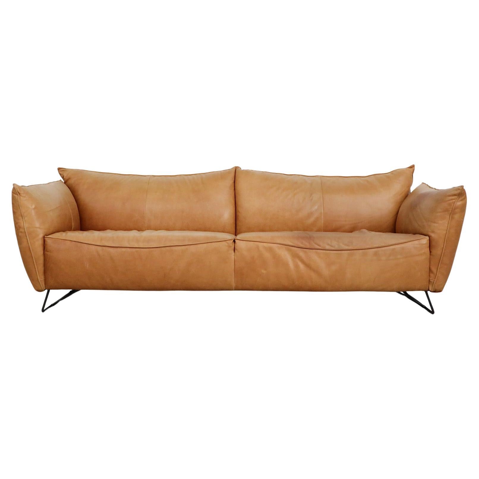 Gerard Van Den Berg style butterscotch 3 seater sofa for Jess For Sale