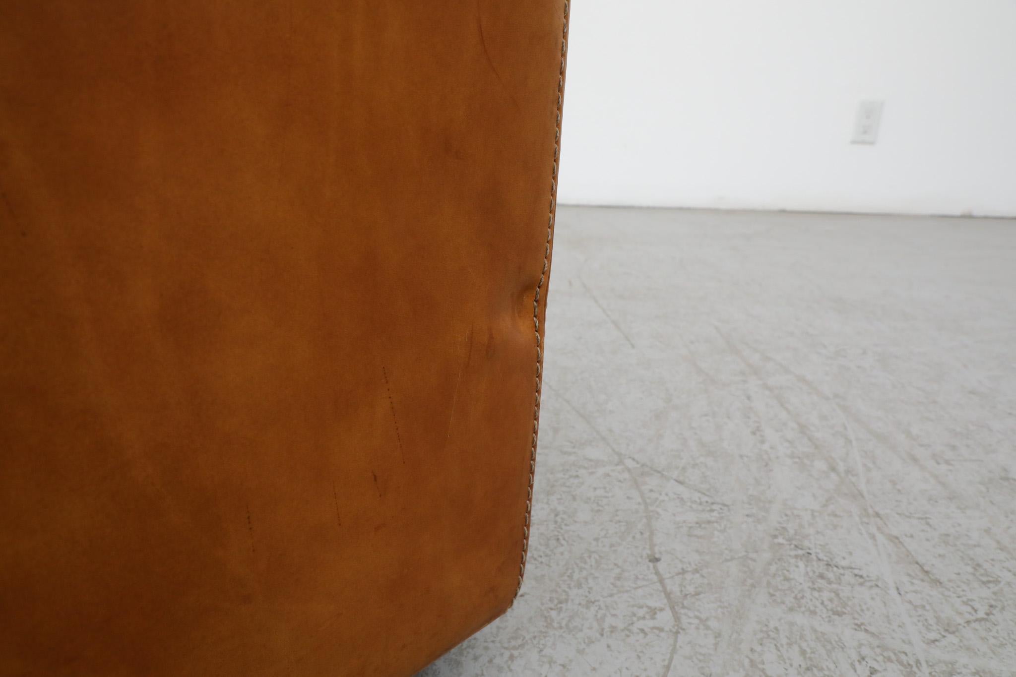Gerard van den Berg Style soft Form Cognac Leather Love Seat by Durlet 11