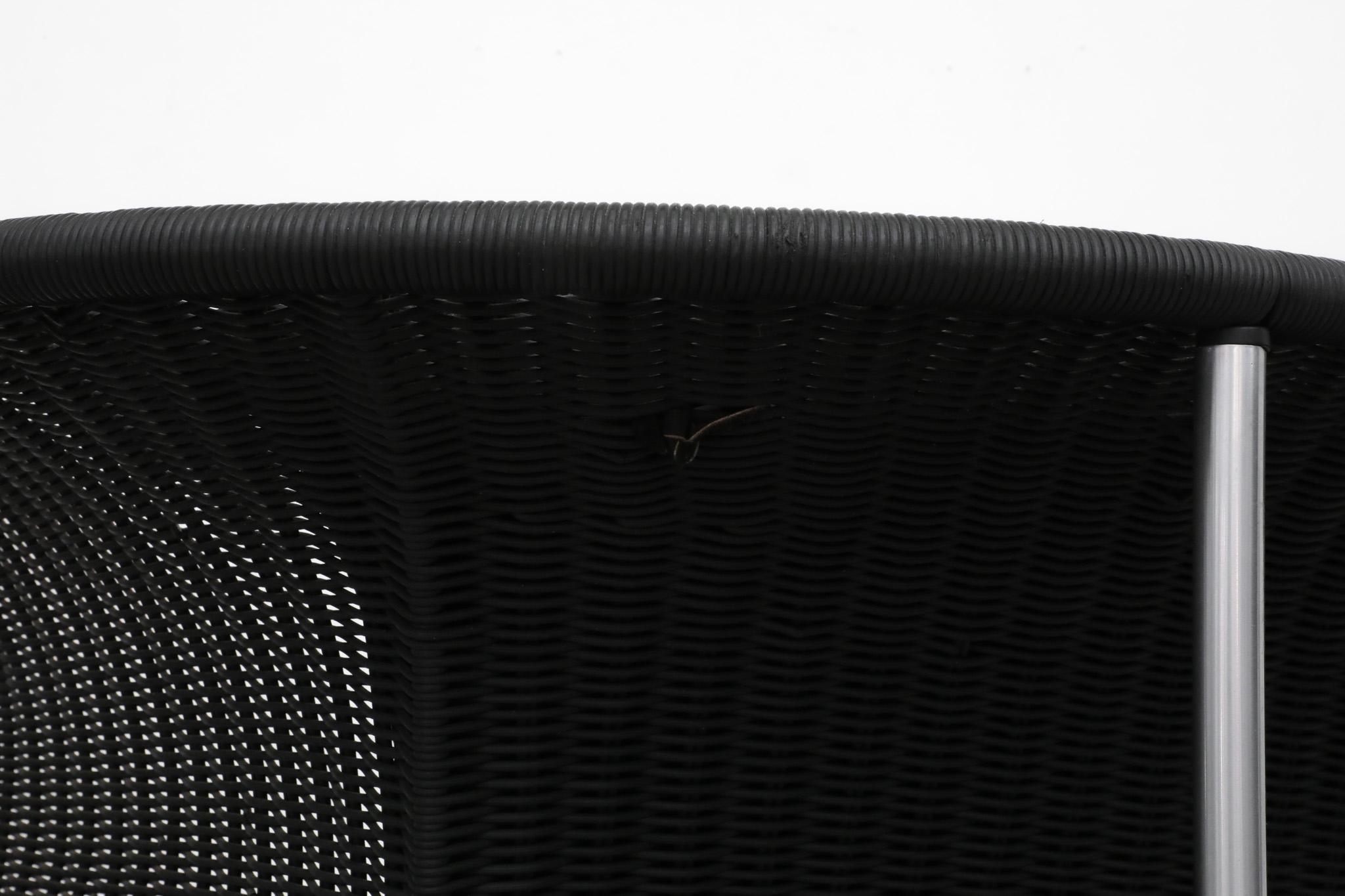 Gerard van den Berg For Rohe Noordwolde Wingback Black Rattan Loveseat For Sale 5