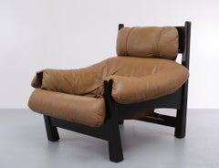 Gerard Van Der Berg Leather Lounge Chair, 1970s