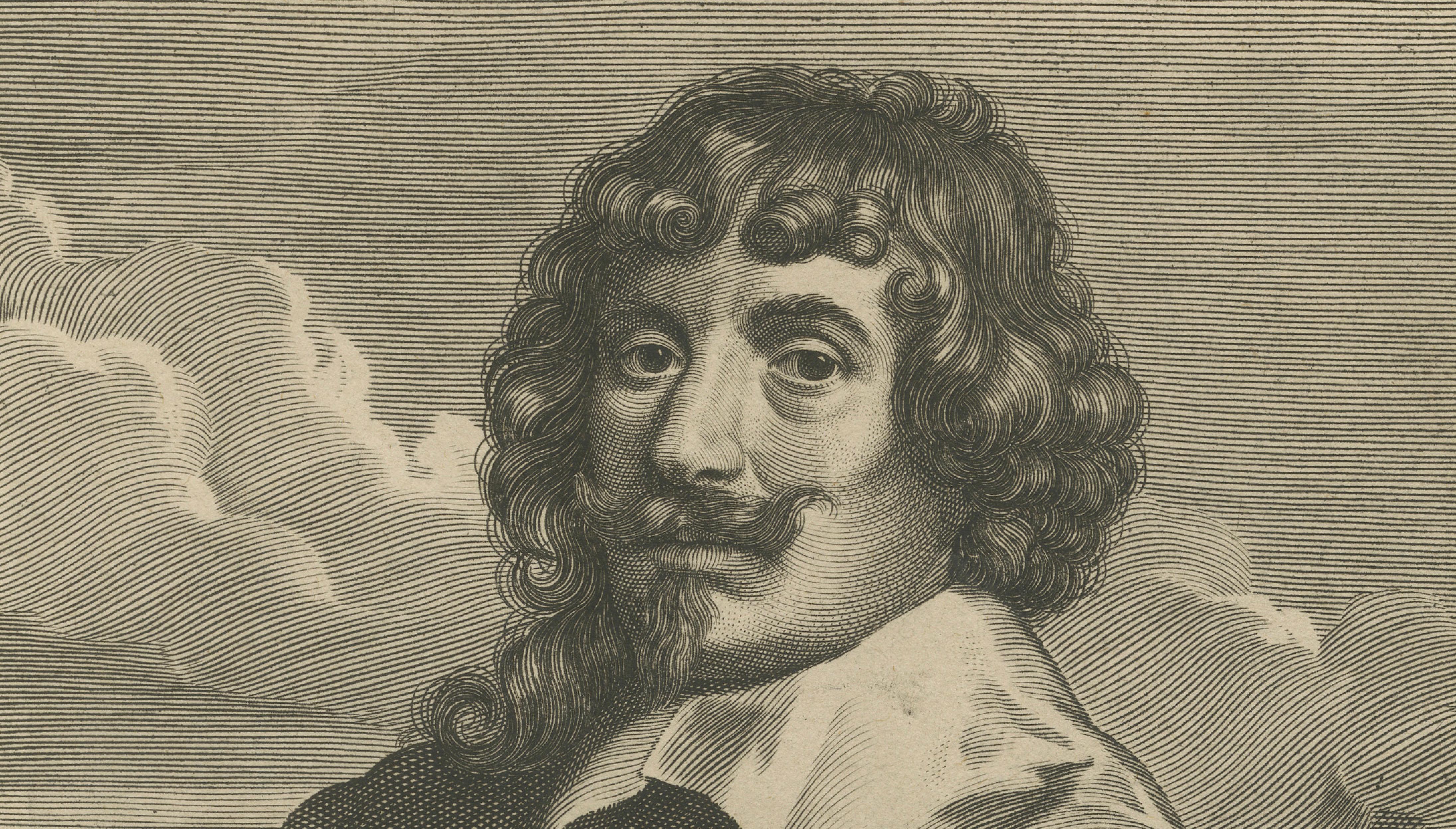 Gerard van Honthorst – Striking 17th Century Portrait Engraving after Van Dyck In Good Condition For Sale In Langweer, NL