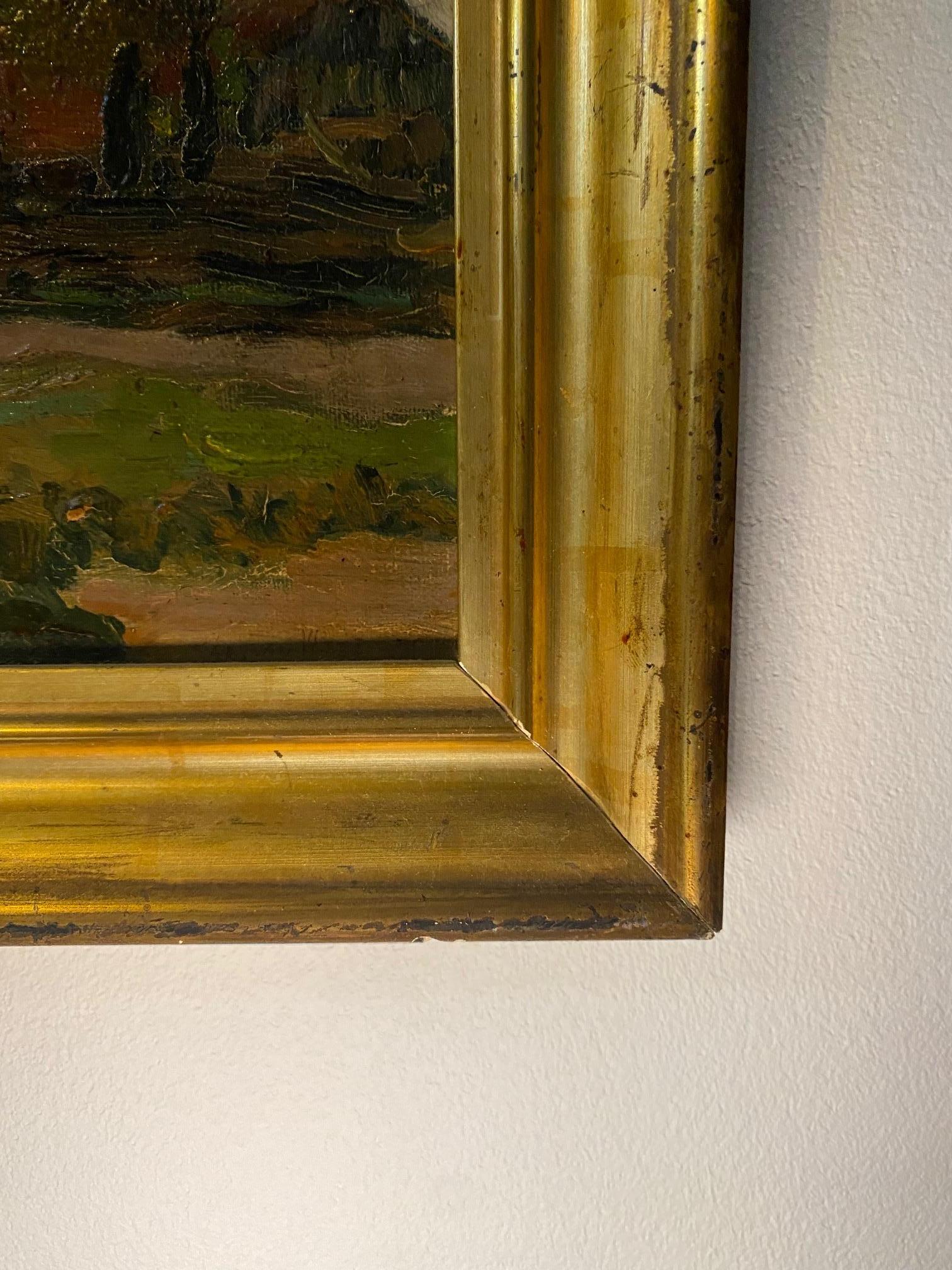 Architettura di Wood di Gerard Van Vliet - Olio su tavola 22x26 cm in vendita 4