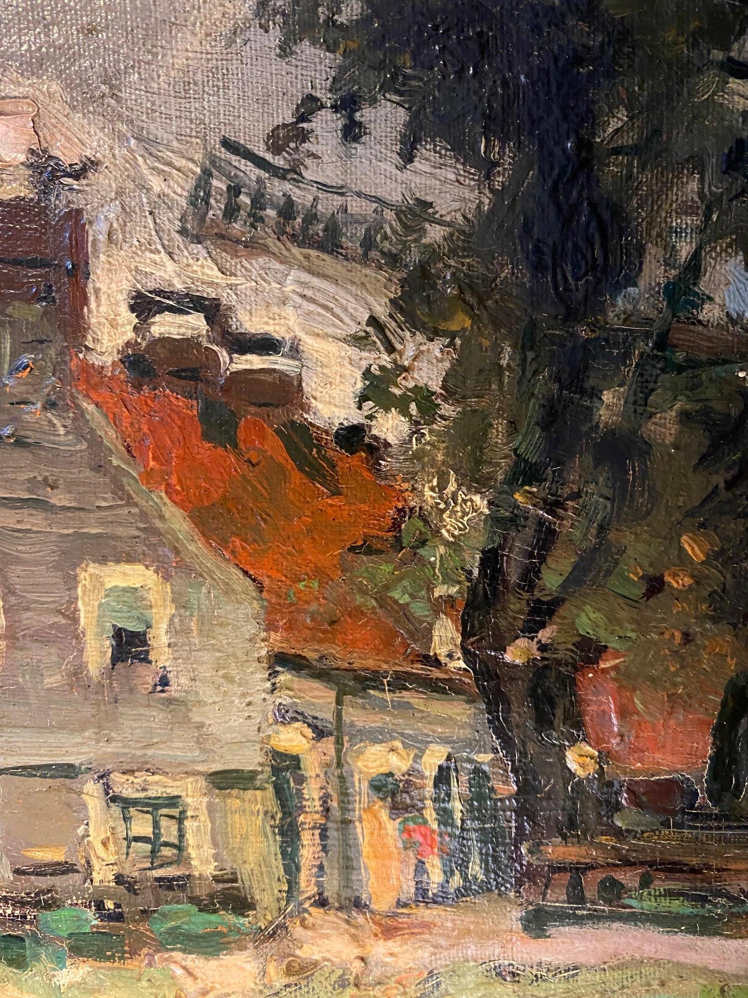 Architettura di Wood di Gerard Van Vliet - Olio su tavola 22x26 cm in vendita 5
