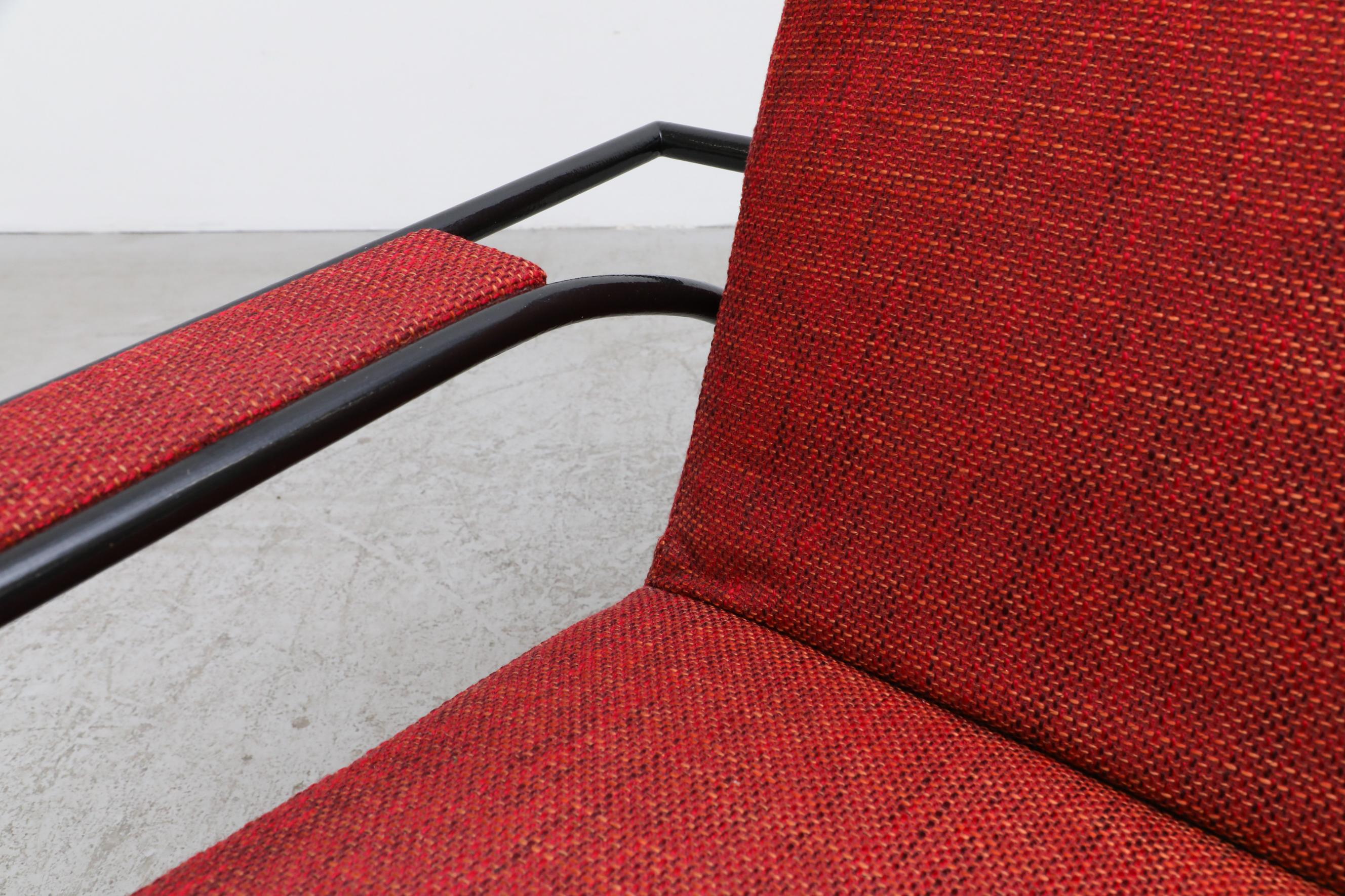 Gerard Vollenbrock Red Lounge Chair with Black Frame for Gelderland, 1980's For Sale 8