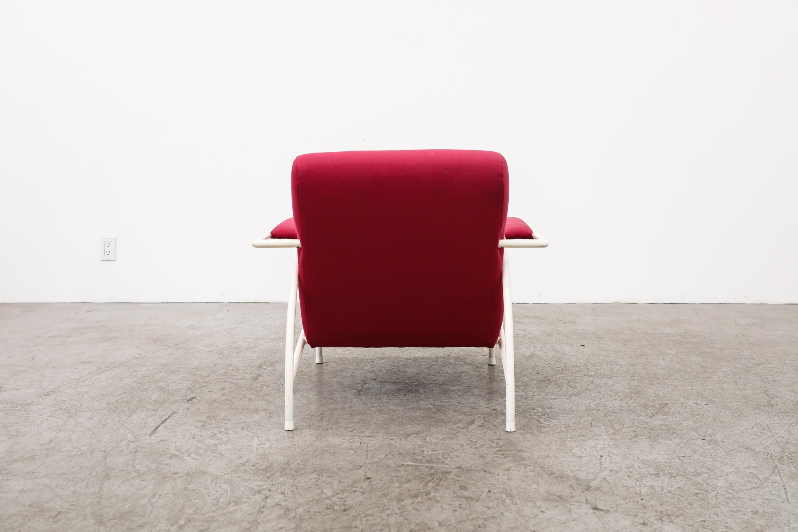 Metal Gerard Vollenbrock Pink Lounge Chair w/ White Frame for Gelderland, 1980's For Sale