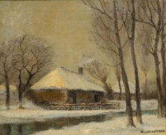 Gerard Wiegman - Olio dei primi anni del XX secolo, Casetta nella neve