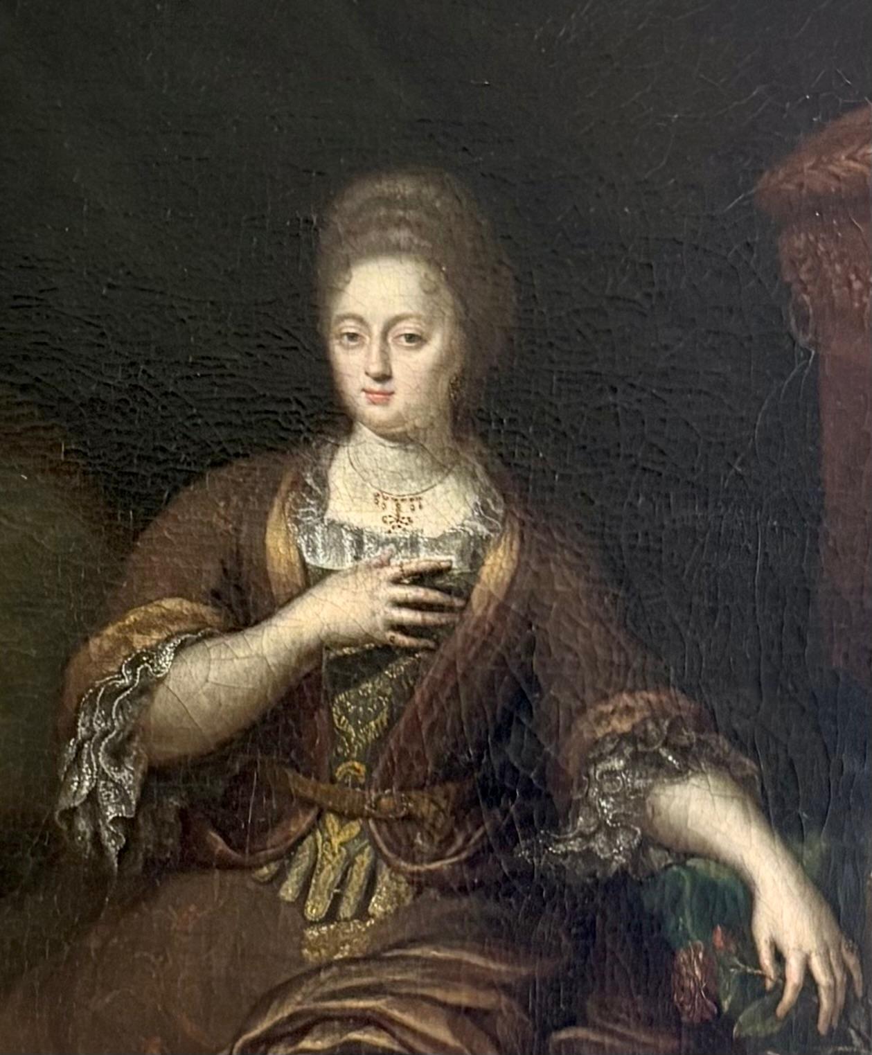 Ritratto di Dama con Gioielli Scuola Olandese XVIII secolo Firmato con Cornice - Painting Scuola olandese di Gerard Wigmana