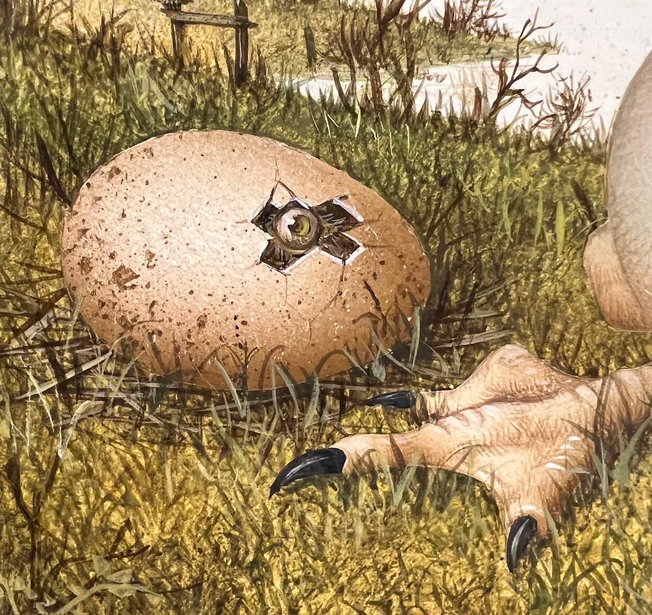 Je Boycotte Kodac Boycot Kodak Tempera on Panel Painting Surrealism In Stock
Measured without frame. 

Gérard Willemenot (1943, Paris, France) graduated as an architect at the School of Art in Paris. After working 
asan architect for twenty years,