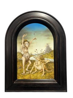 l 'Acuponcteur Espagnol Spanish Accupuncturist Tempera on Panel In Stock