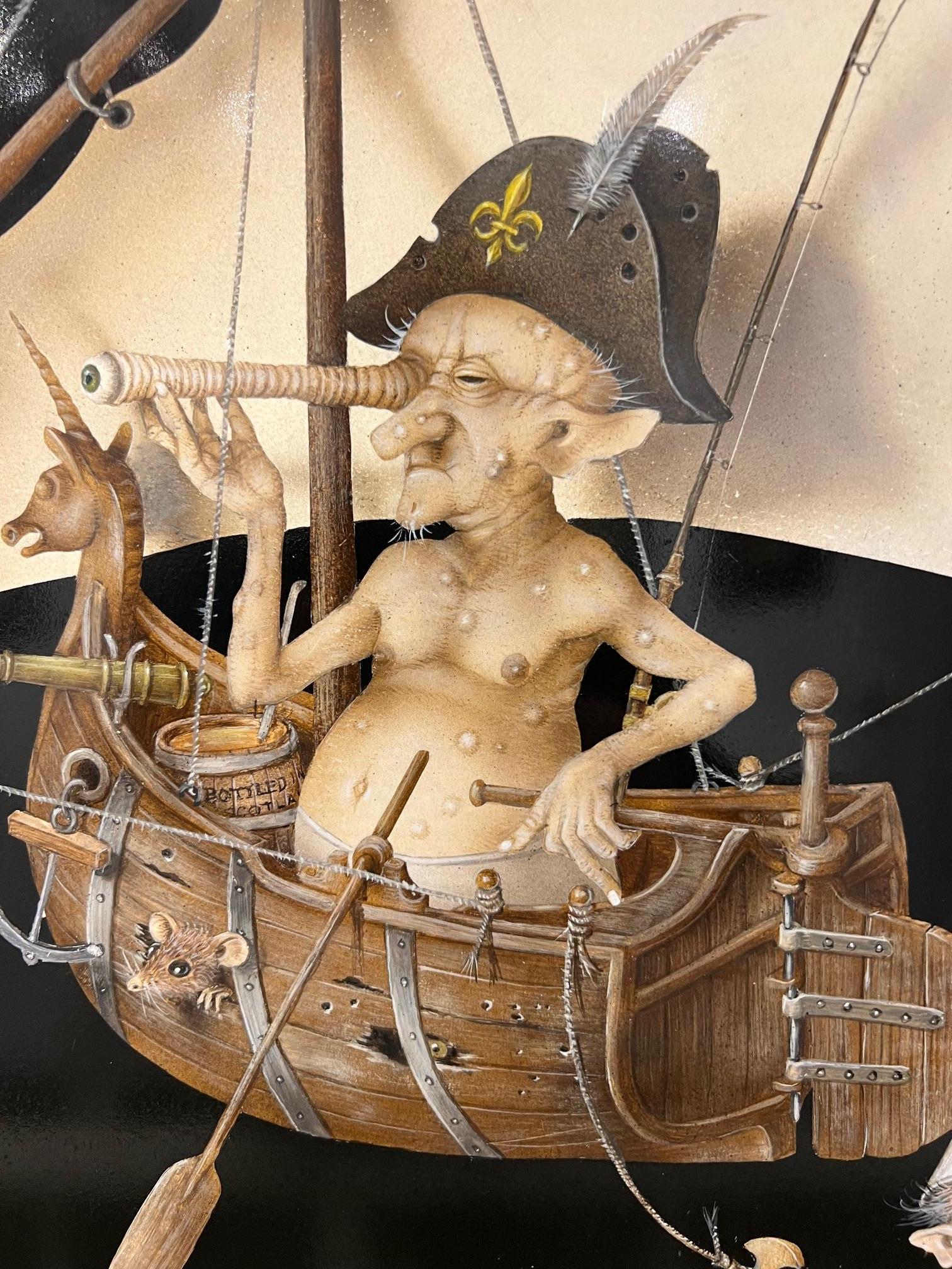 La Conquête du Ciel Eroberung des Himmels Surrealismus A Space Kreatur der Gegenwart – Painting von Gérard Willemenot