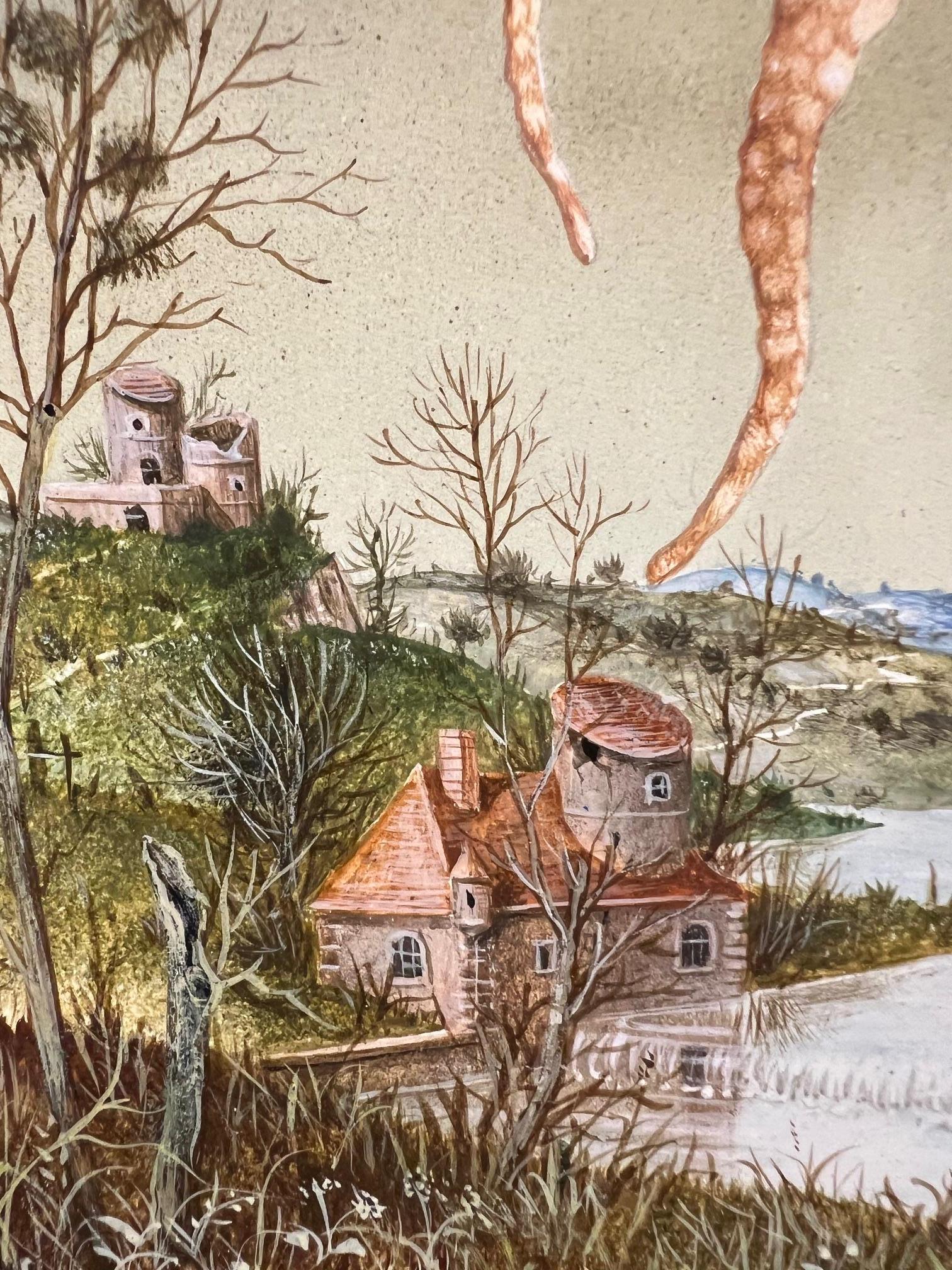 La Globule Die Blutzelle Tempera auf Tafel Gemälde Surrealismus Auf Lager (Zeitgenössisch), Painting, von Gérard Willemenot