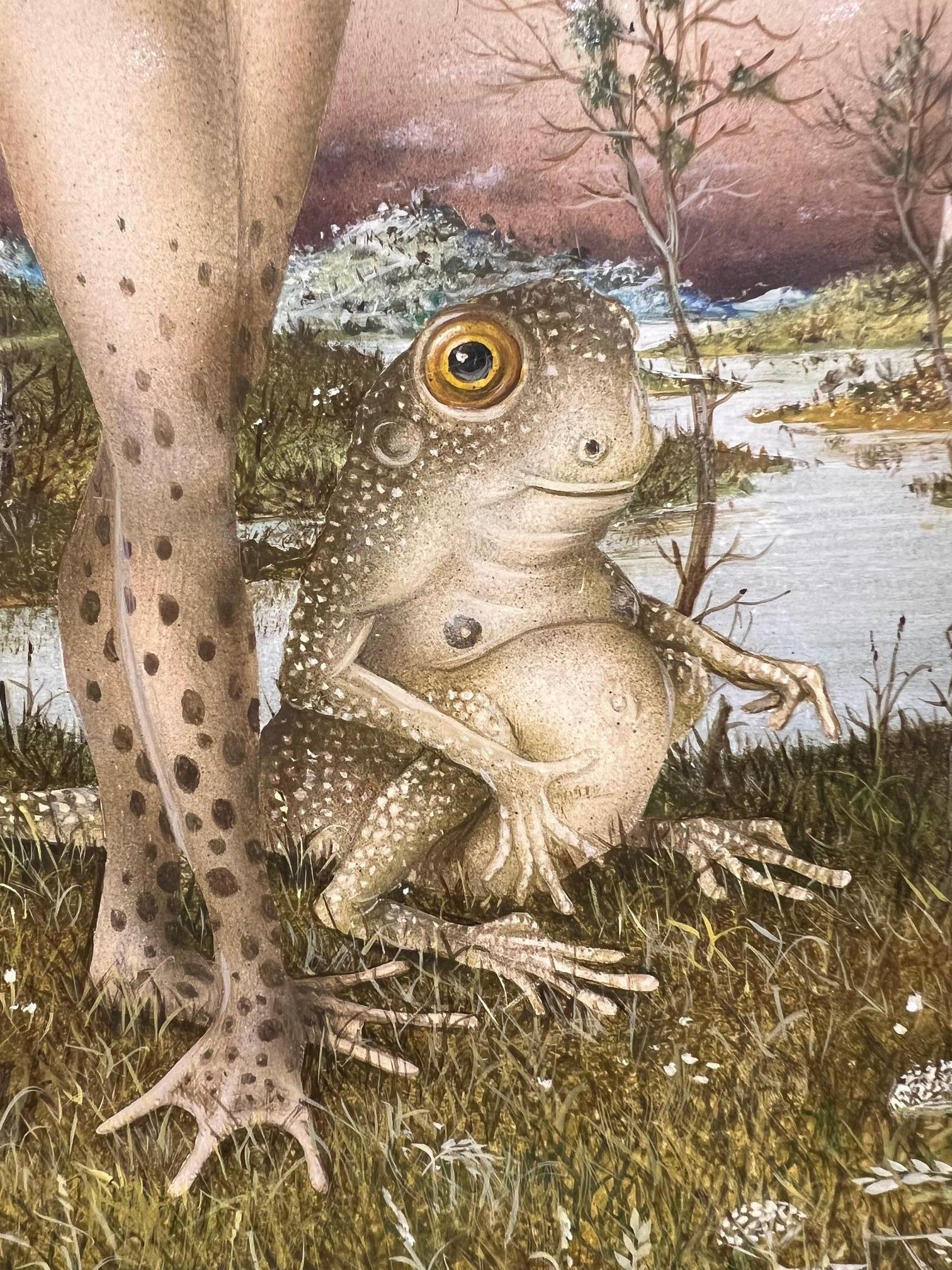 La Princesse de l'Eau Water Princess Tempera on Panel Surrealism En stock - Painting de Gérard Willemenot