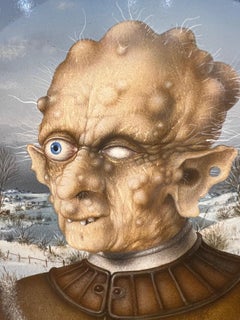 Le Bubonneux Tempera on Panel Surrealism Contemporary In Stock