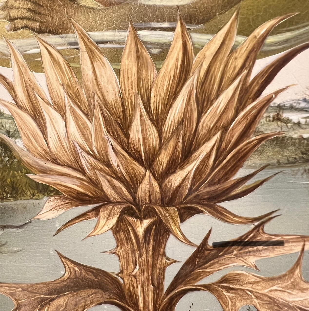 Le Jardin des Delices Garten von Eden Tempera auf Tafel Surrealismus Vorrätig (Schwarz), Figurative Painting, von Gérard Willemenot