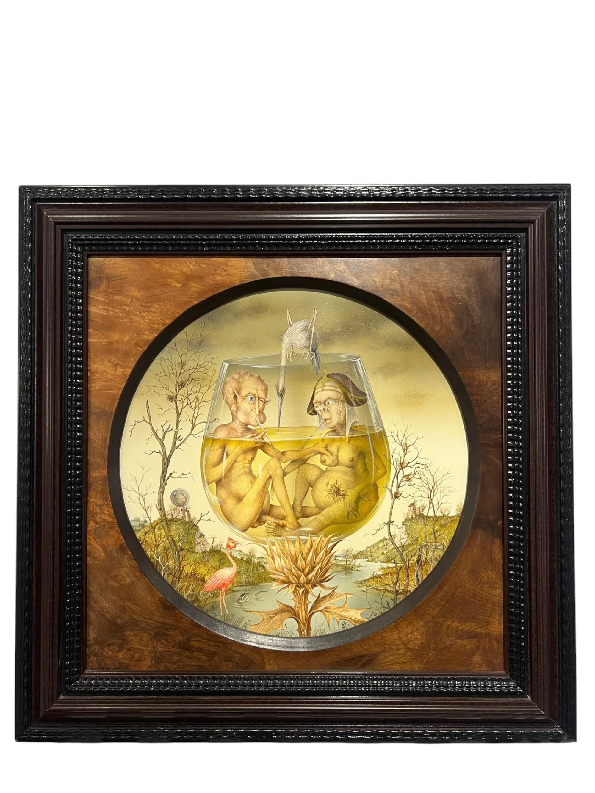 Le Jardin des Delices Garden of Eden Tempera on Panel Surrealism In Stock