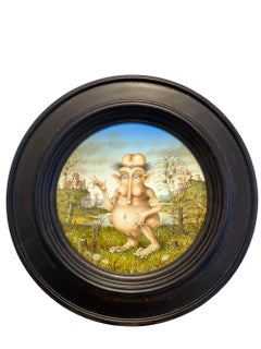 Le Transgenre Transgender Tempera on Panel Creature Surrealism In Stock