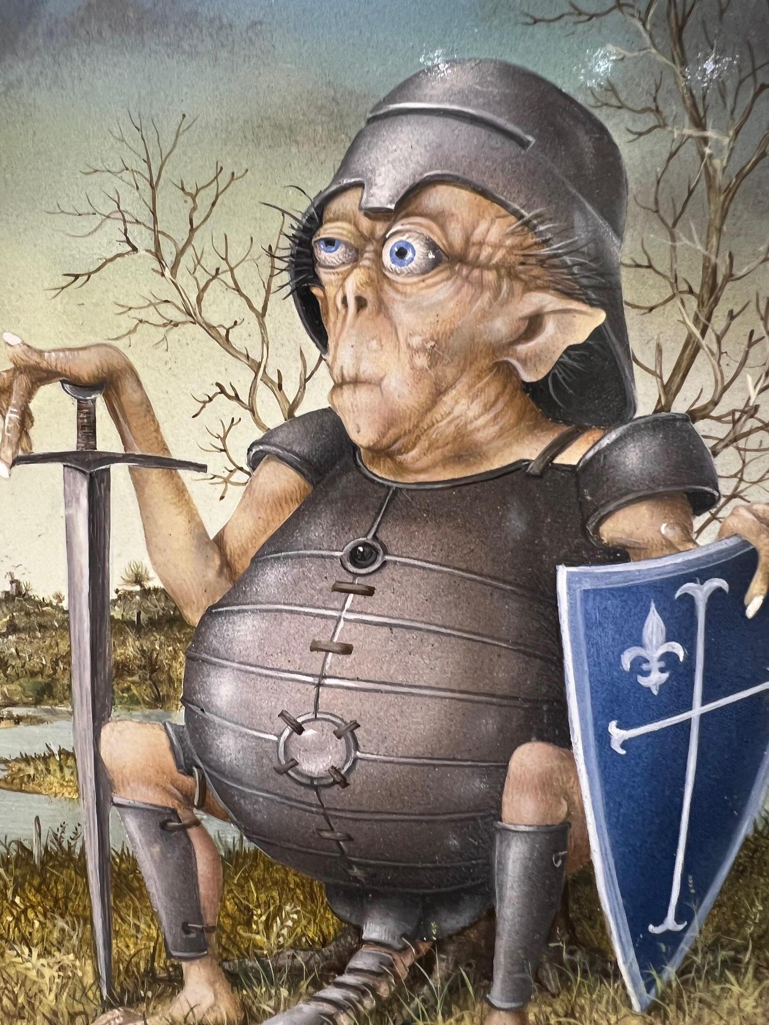 Tryptich Le Macdalenieu et l 'Age du Fer Le Magdalenieu Tempera Panel In Stock - Contemporary Painting by Gérard Willemenot