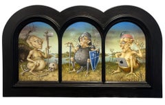 Tryptich Le Macdalenieu et l 'Age du Fer Le Magdalenieu Tempera Panel In Stock