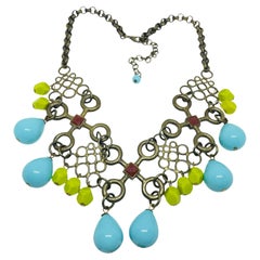 Gerard Yosca, collana vintage firmata con perline di vetro color bronzo