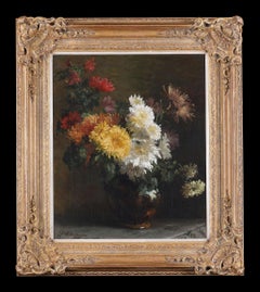 Antique A Still Life of Chrysanthemums