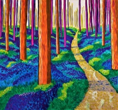 La Strada nel Bosco illuminata - Dipinto di Gerardo La Porta - 2022
