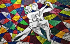 Bailarines de Tango - Pintura de Gerardo La Porta - 2019