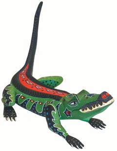 Vintage Alligator by Oaxacan Master Carver Gerardo Ramirez Morales