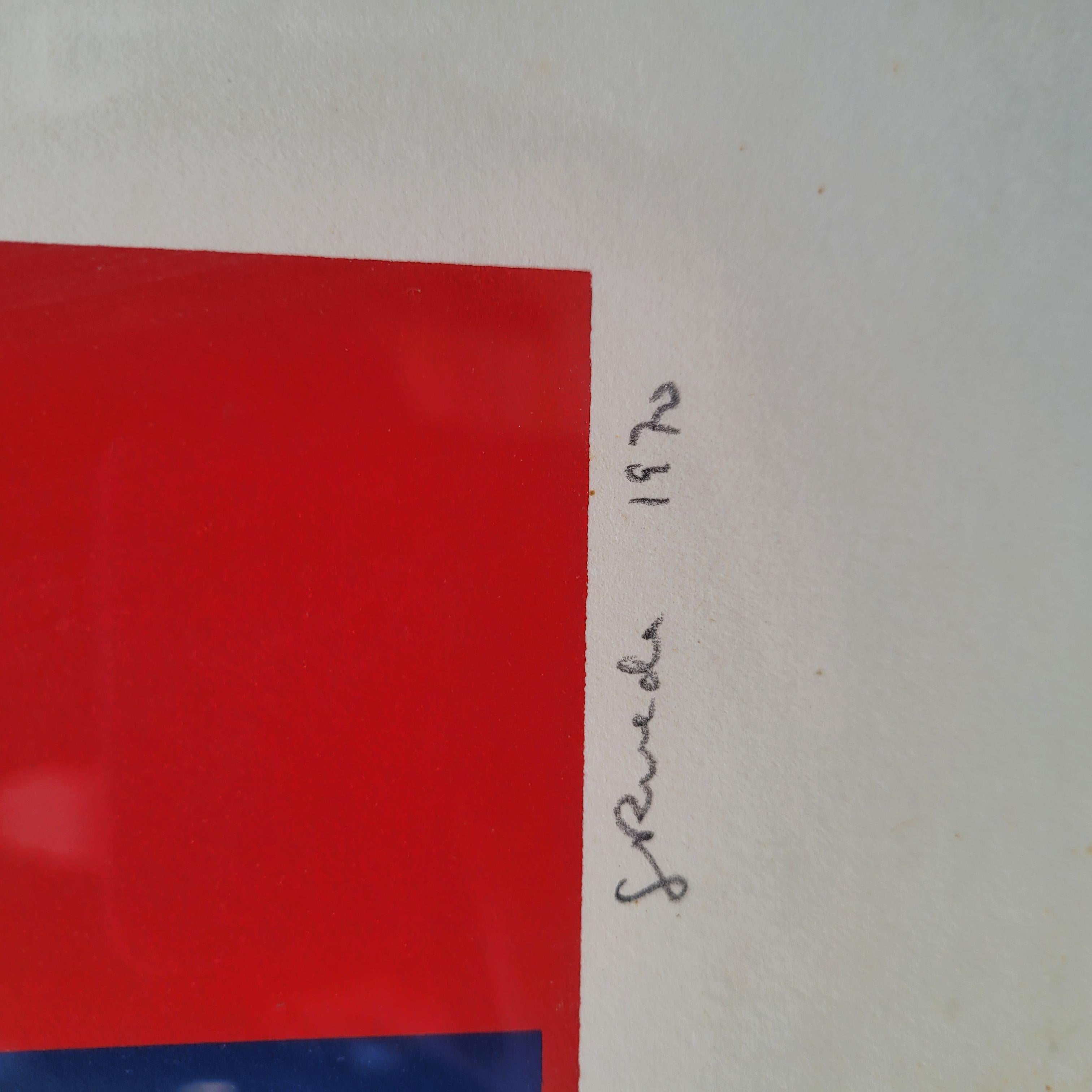 Contemporary art Gerardo Rueda Engraving, Artist's Proof, “Composition in Red” S For Sale 8