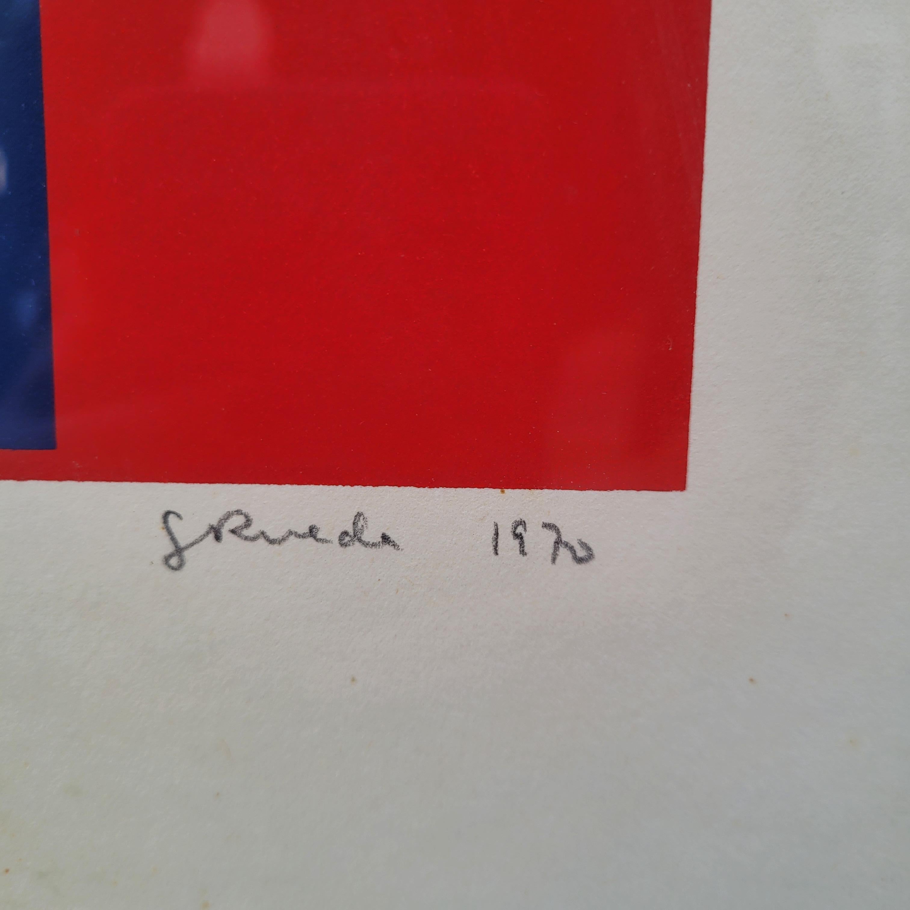 Contemporary art Gerardo Rueda Engraving, Artist's Proof, “Composition in Red” S For Sale 9