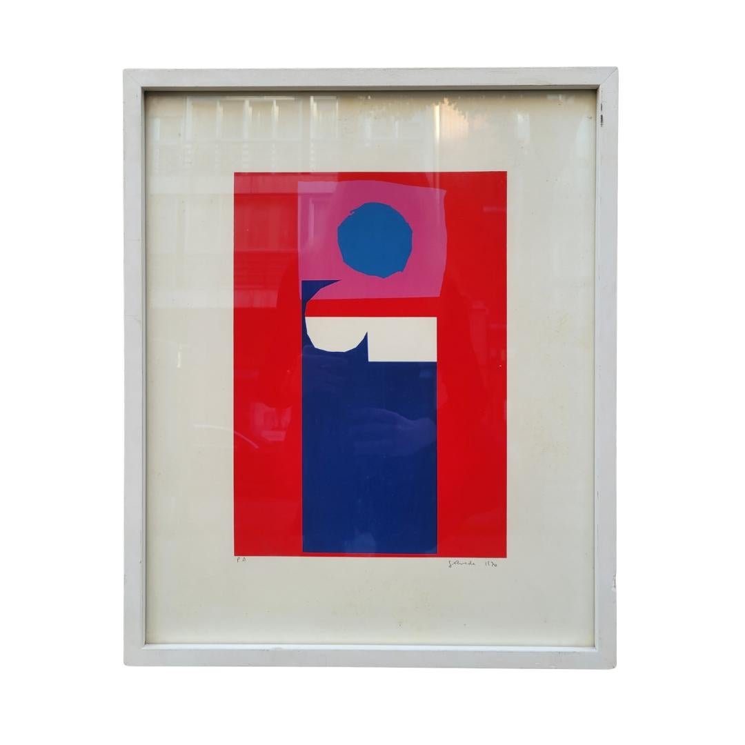 Contemporary art Gerardo Rueda Engraving, Artist's Proof, “Composition in Red” S - Print by Gerardo Rueda (1926-1996),