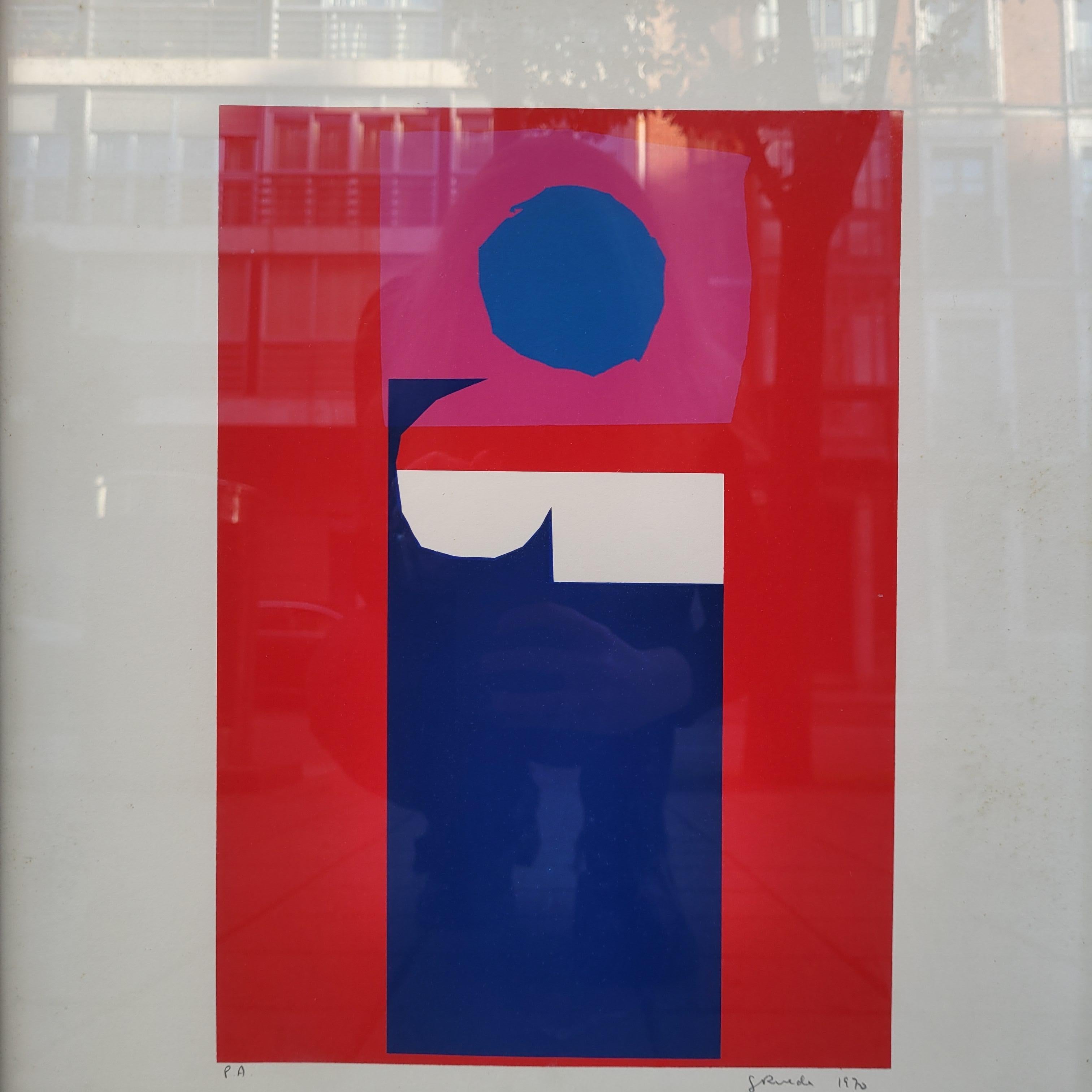 Contemporary art Gerardo Rueda Engraving, Artist's Proof, “Composition in Red” S For Sale 3