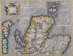 Antique Map of the North of Scotland 17th century hand-coloured map by Gerardus Mercator