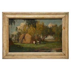 Gerbrand Frederik van Schagen, 1880-1968, Dutch Impressionist “Cows” Oil Canvas