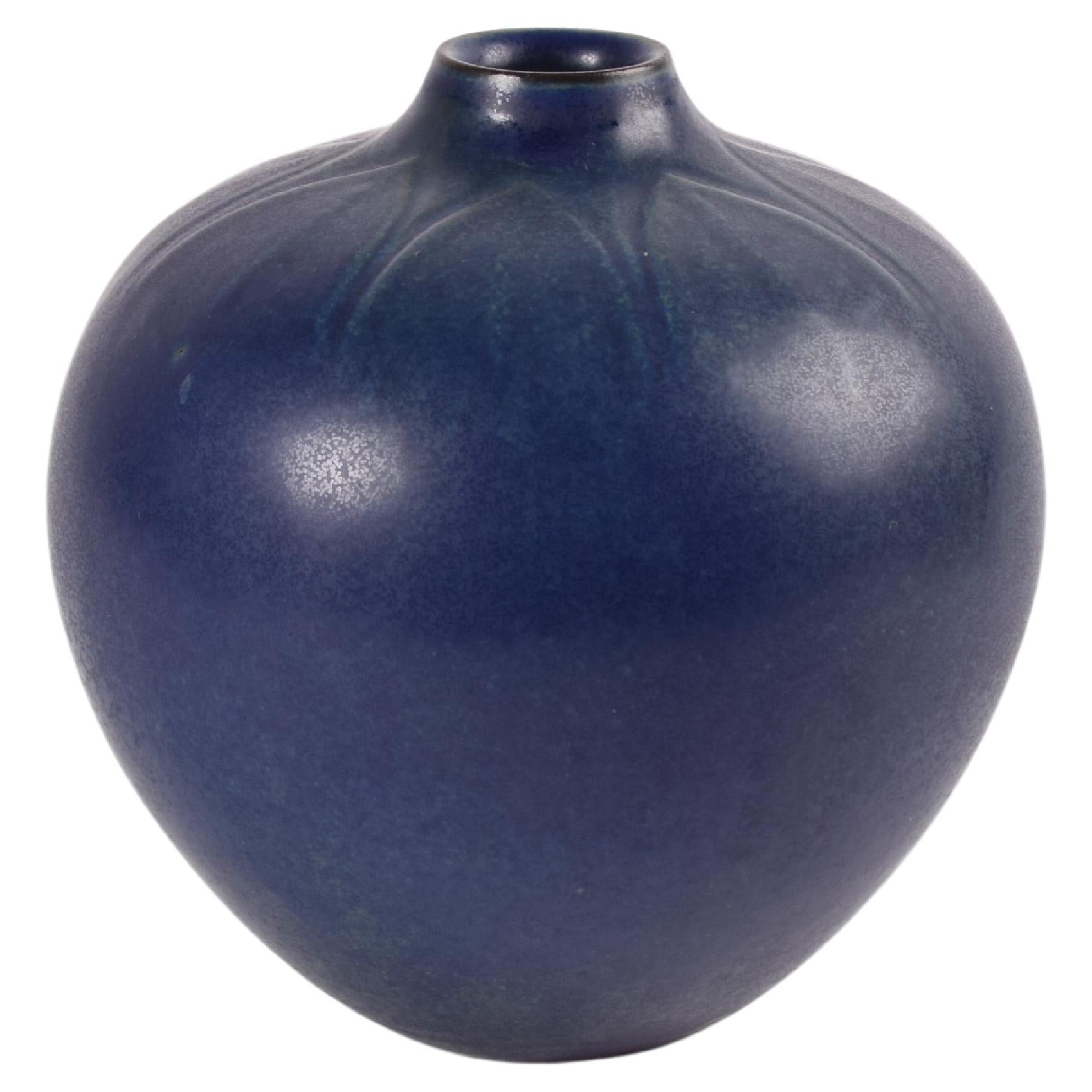 Gerd Bøgelund for Royal Copenhagen Blue Teardrop Vase Danish Modern Ceramic 1960