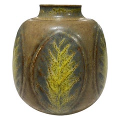 Gerd Bogelund pour Royal Copenhagen Vase à feuilles en poterie d
art danoise signé