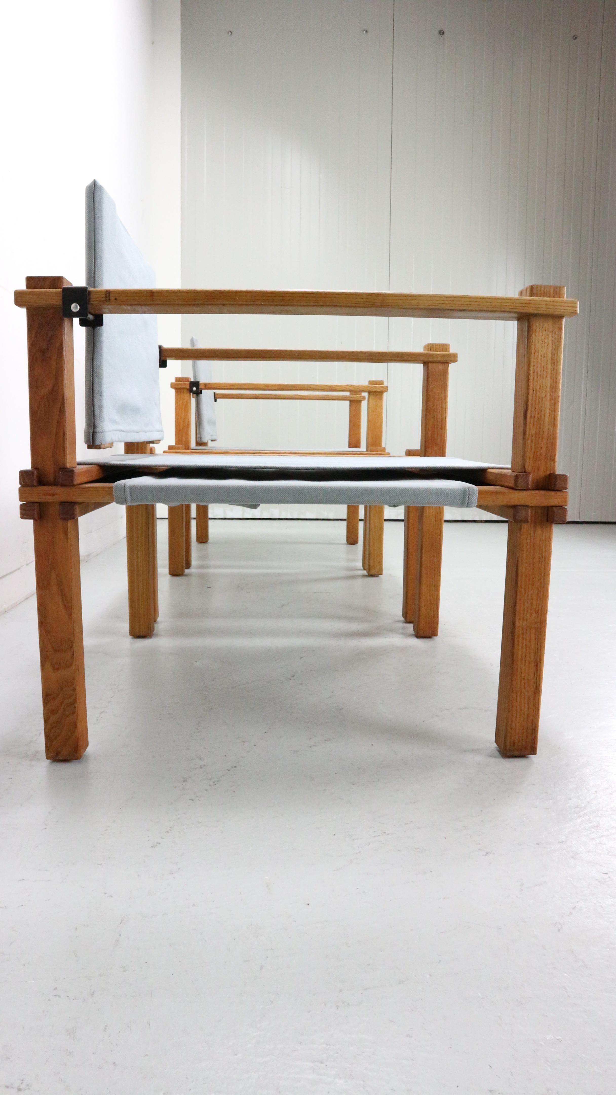 Gerd Lange Japandi style safari arm-chairs and Table, 1965 For Sale 2