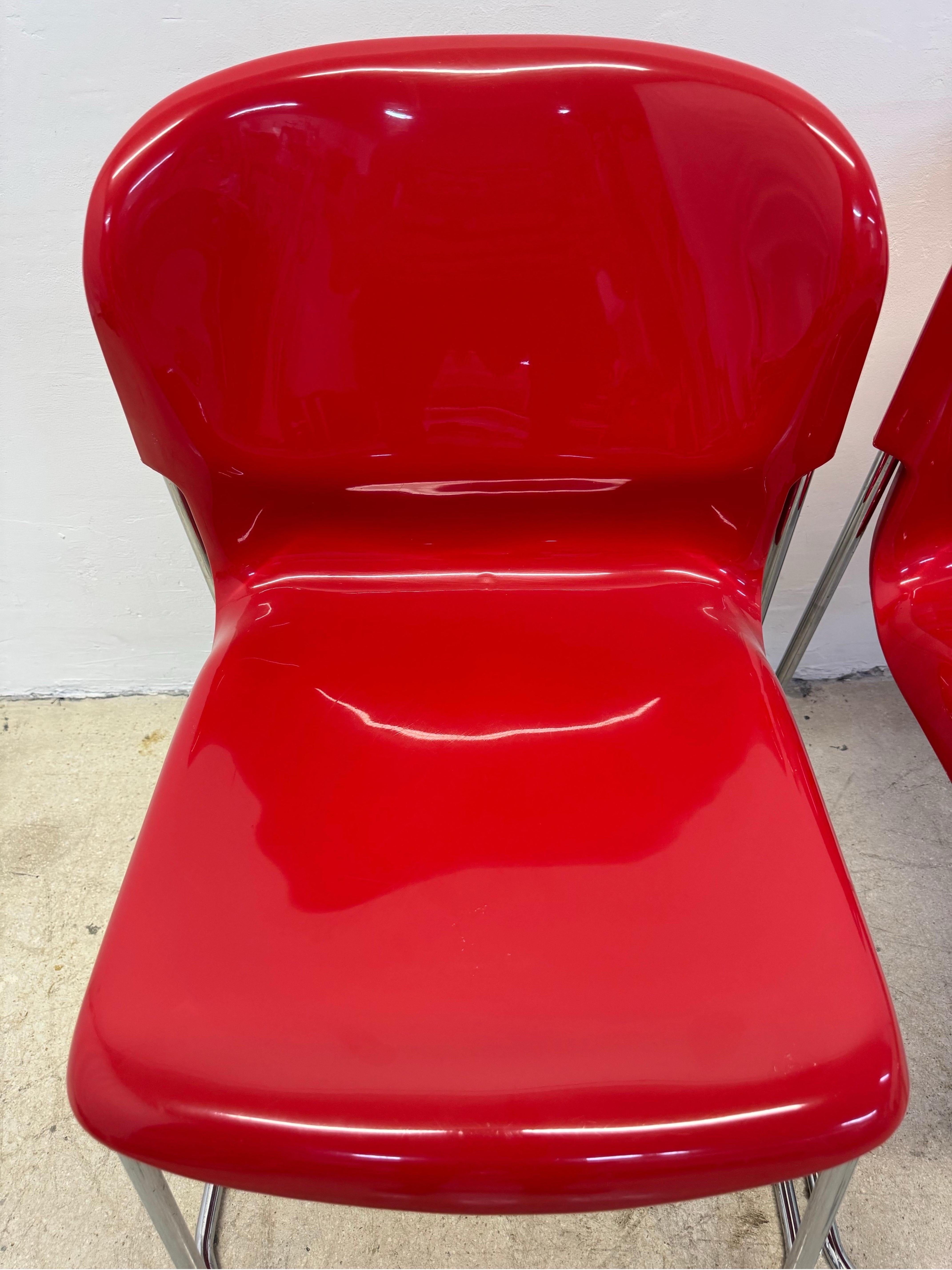 Gerd Lange Red Dsm400k Nova Chairs for Atelier International - a Pair For Sale 3