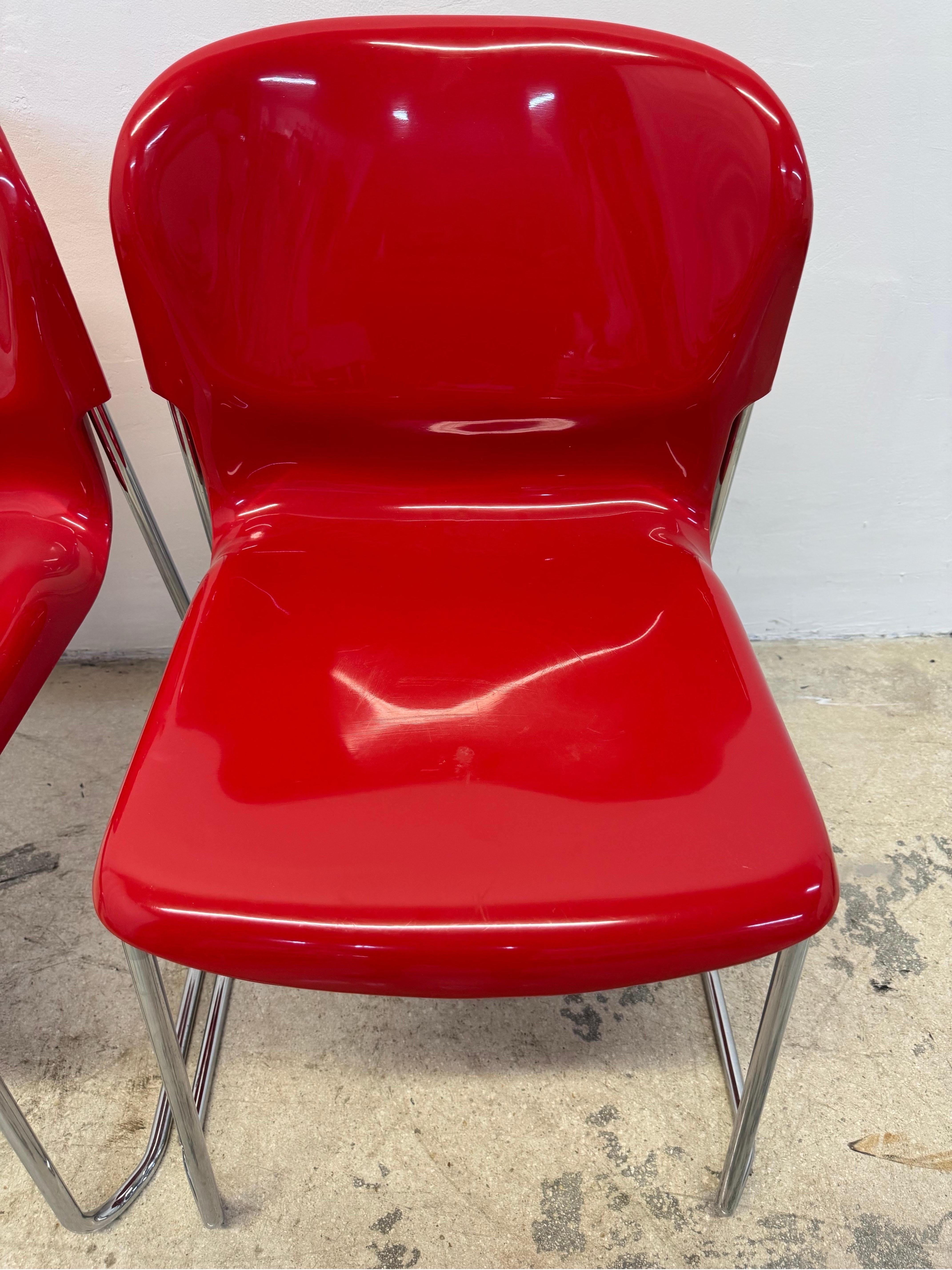 Gerd Lange Red Dsm400k Nova Chairs for Atelier International - a Pair For Sale 5