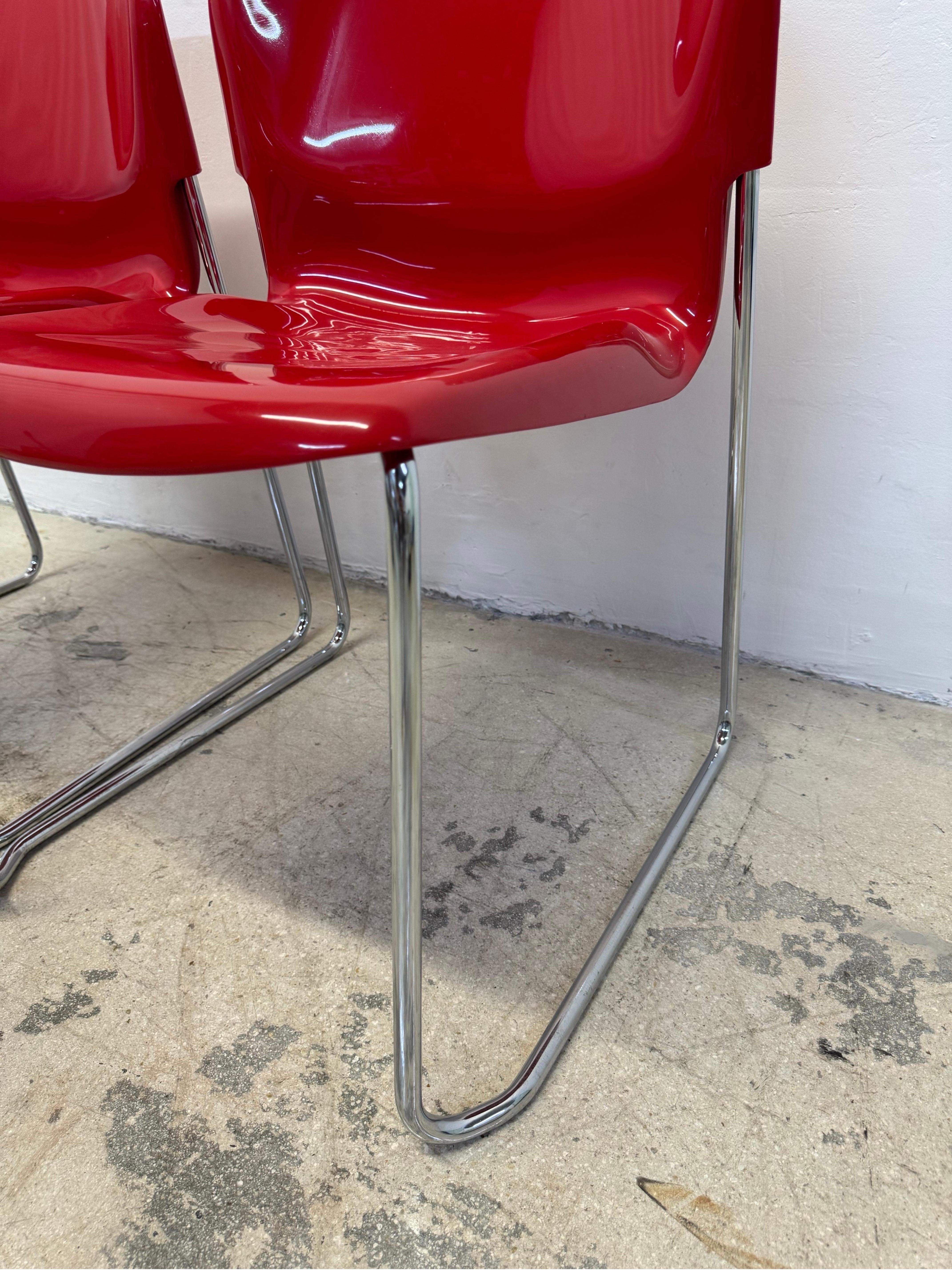Gerd Lange Red Dsm400k Nova Chairs for Atelier International - a Pair For Sale 7