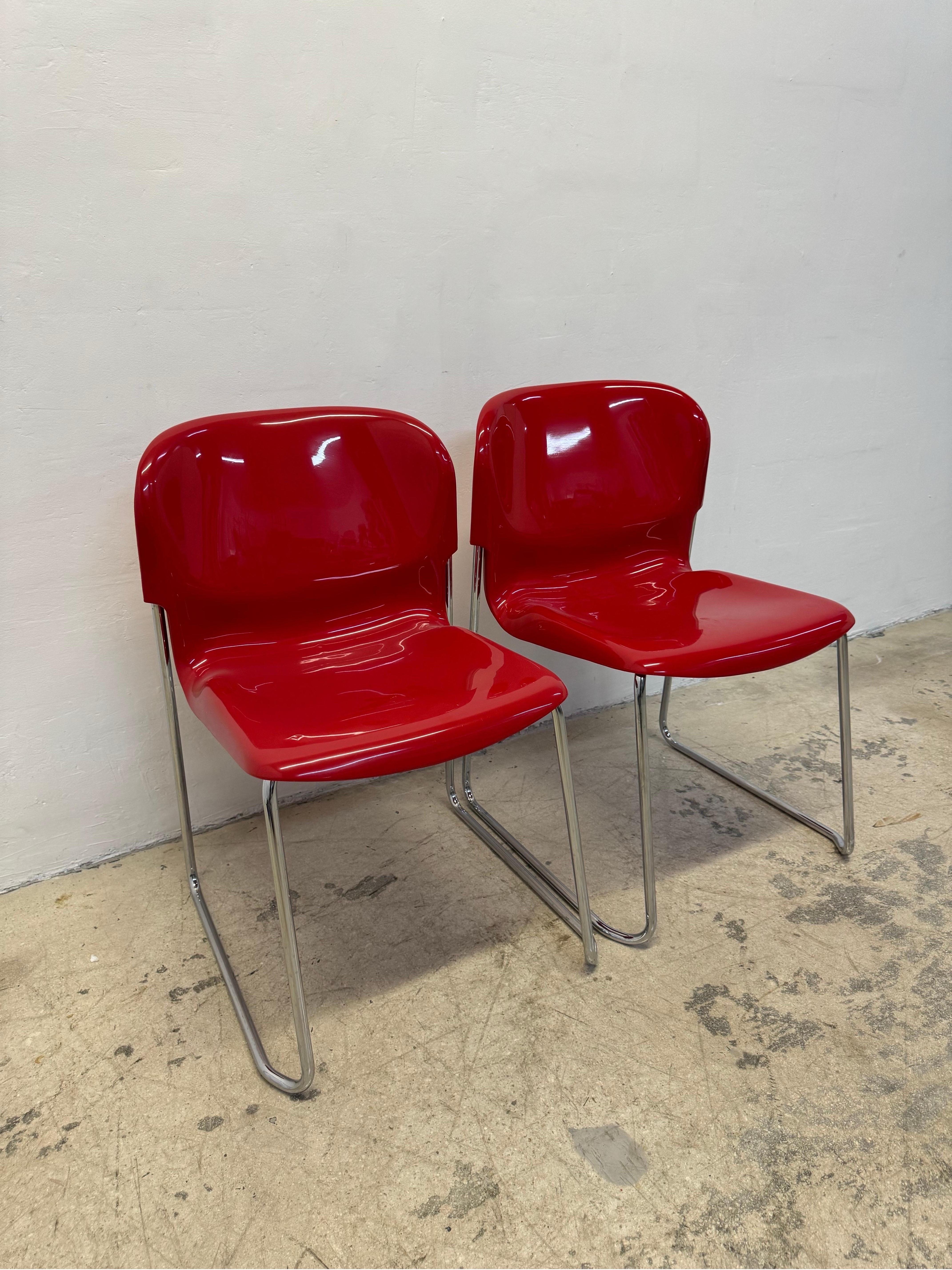 Modern Gerd Lange Red Dsm400k Nova Chairs for Atelier International - a Pair For Sale