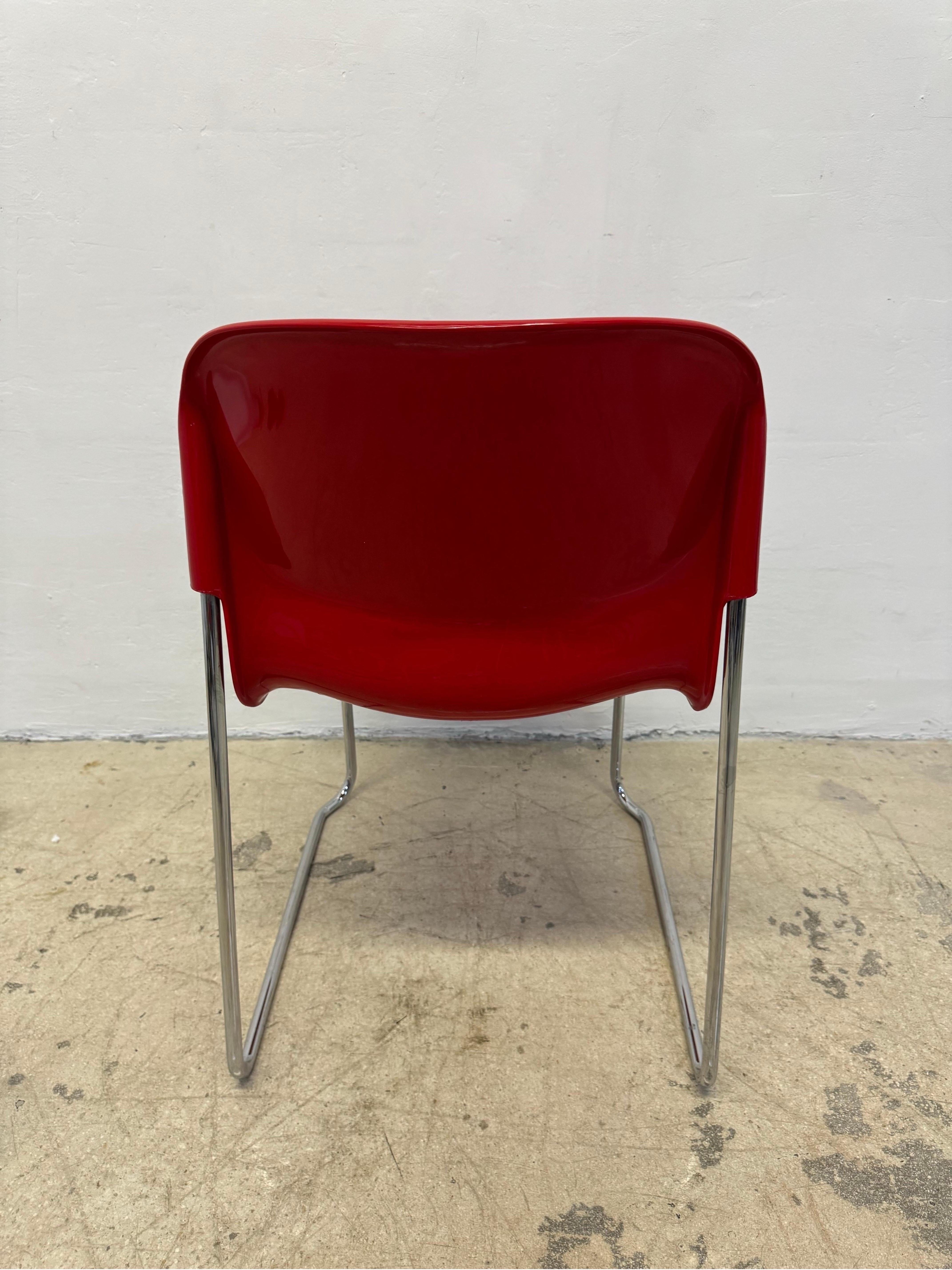 Chrome Gerd Lange Red Dsm400k Nova Chairs for Atelier International - a Pair For Sale