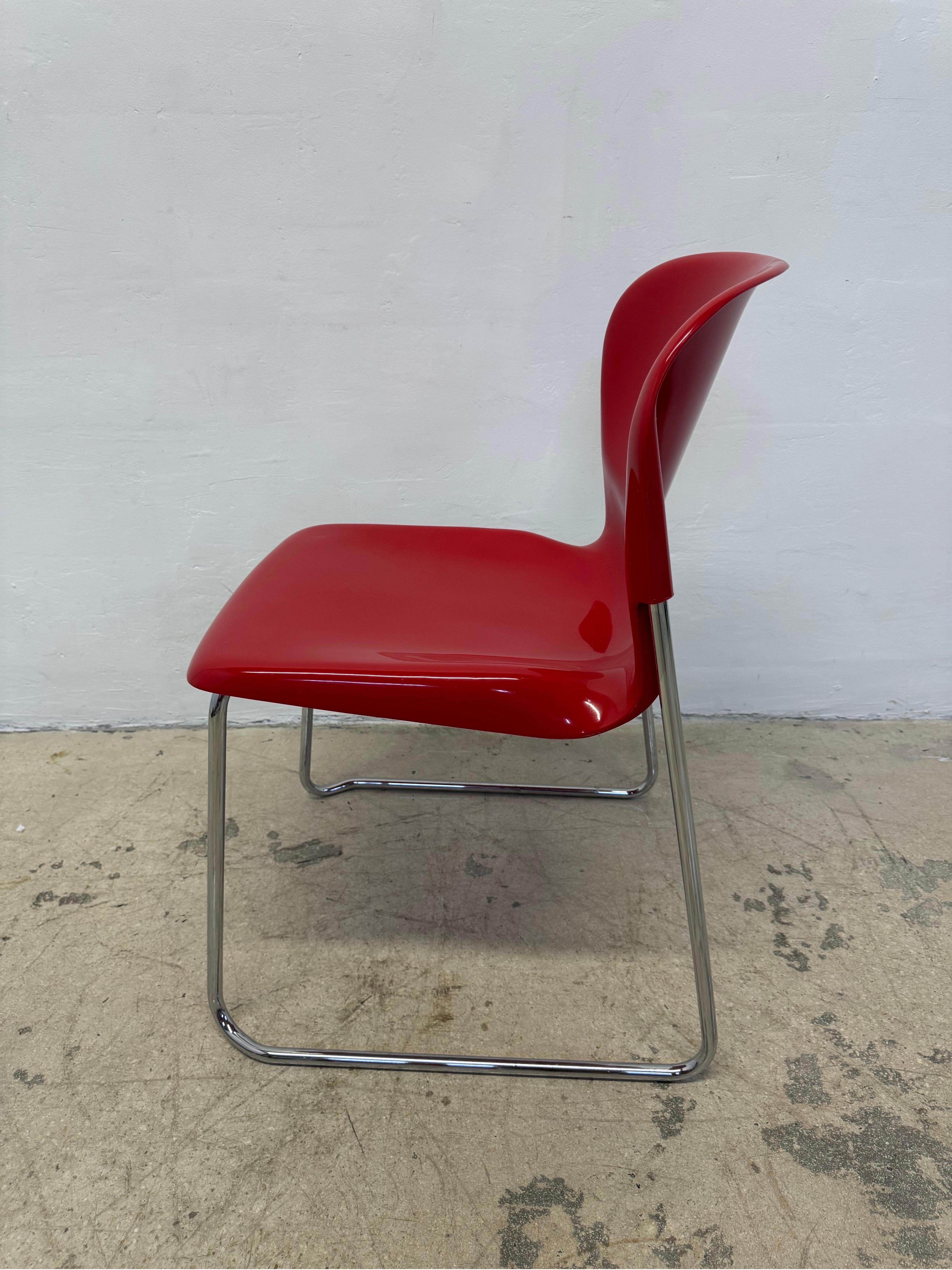 Gerd Lange Red Dsm400k Nova Chairs for Atelier International - a Pair For Sale 2
