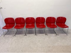 Gerd Lange Red DSM400K Nova Chairs for Atelier International, Set of Six