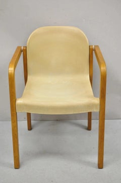 Gerd Lange Thonet Molded Plastic and Birch Wood Mid Century Modern Arm Chair