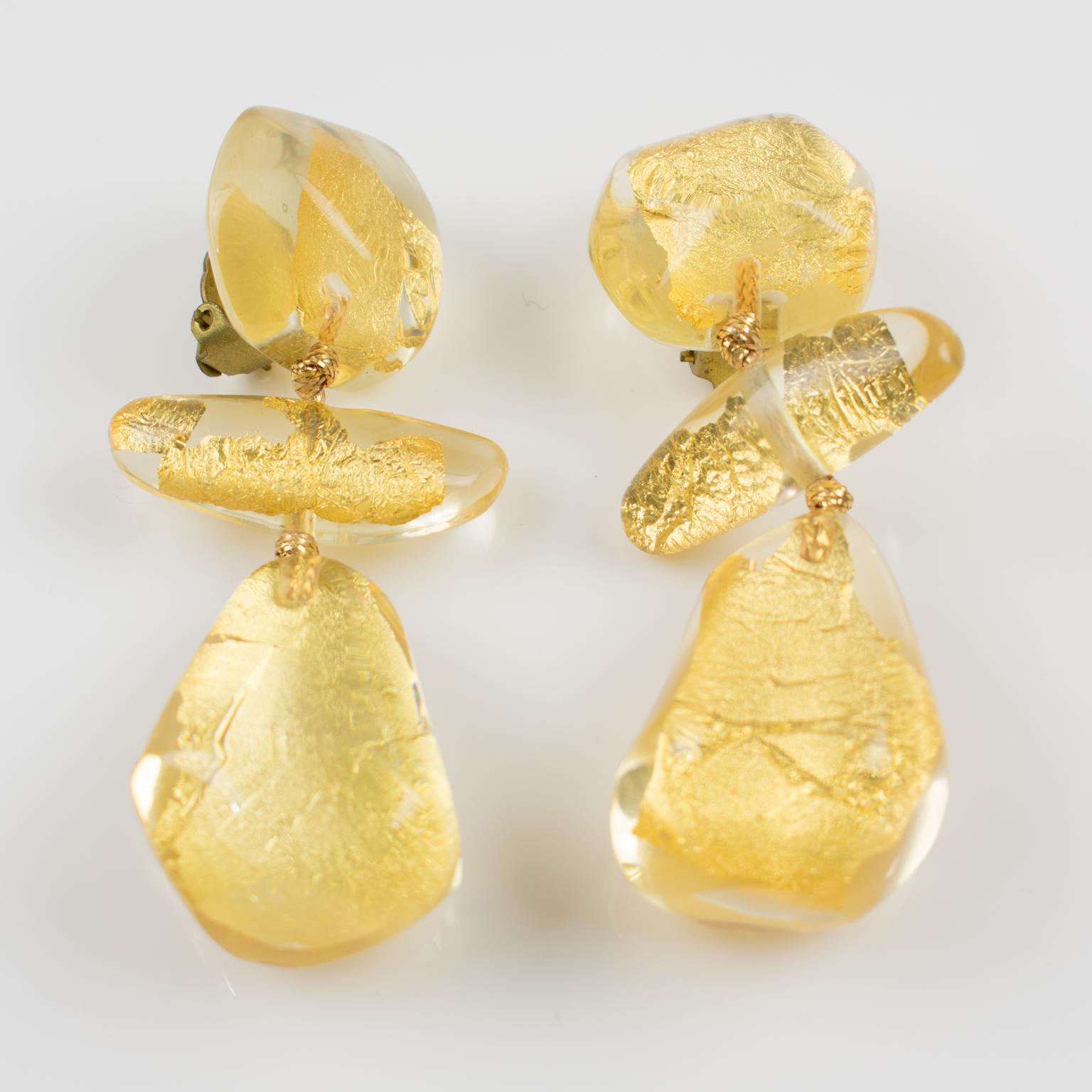 gold foil earrings