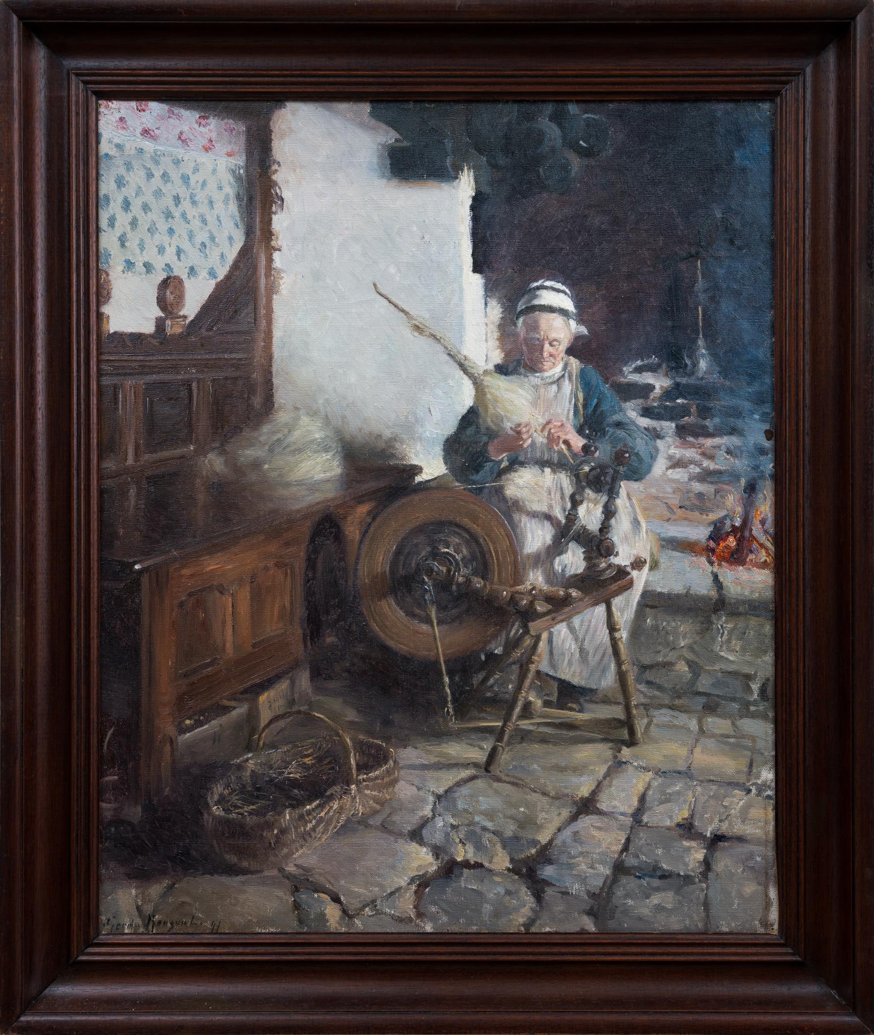 Gerda Roosval-Kallstenius Figurative Painting – An der Drehscheibe, 1891