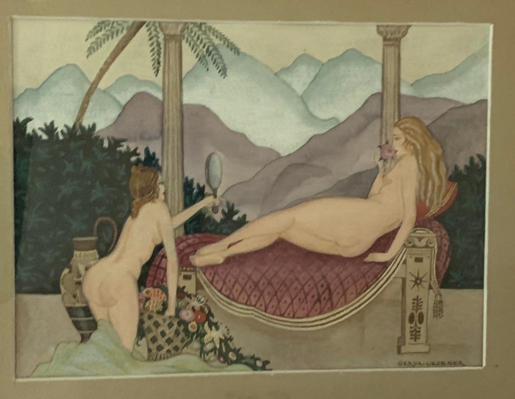 Gerda Wegener Figurative Painting - Venus and Servant in the Exotic Palace